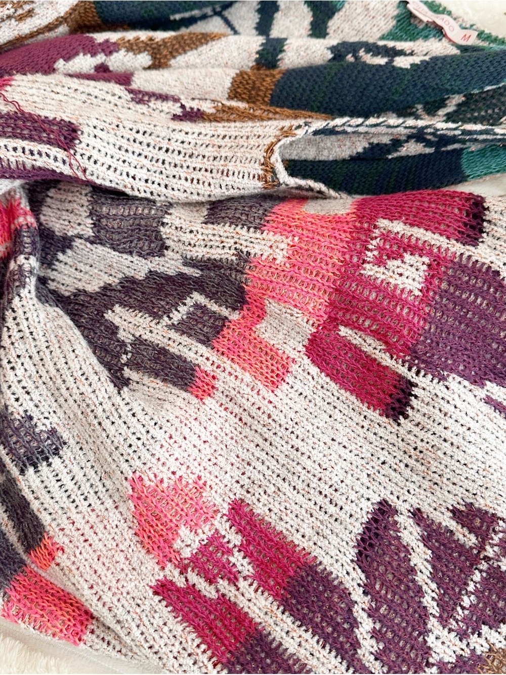 Anthropologie x Cecilia Prado sweater duster cardigan Aztec knit women size Med - Picture 8 of 8